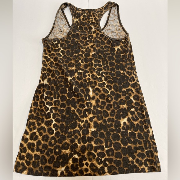 Rue 21 Junior Racer Back Tank Top Leopard Print Heretic Cross Size Large - Picture 2 of 8